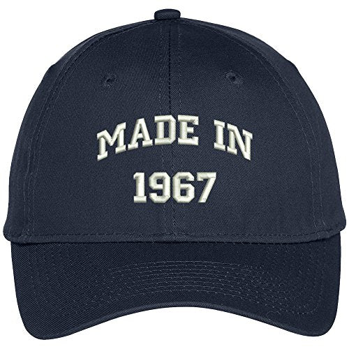 Trendy Apparel Shop Made In 1967-50th Birthday Embroidered High Profile Adjustable Baseball Cap
