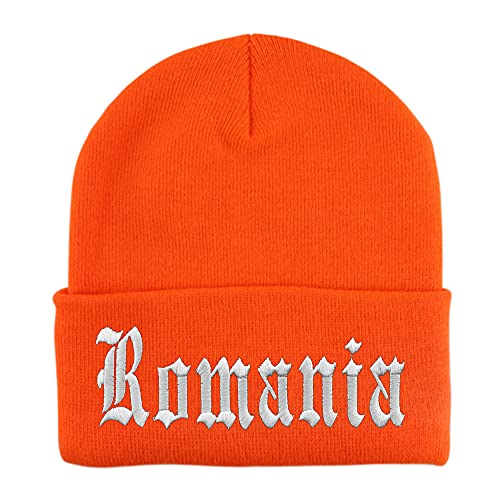 Trendy Apparel Shop Romania Old English Embroidered Long Cuff Beanie