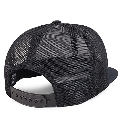 Trendy Apparel Shop Plain Solid Cotton Mesh Flatbill Snapback Cap