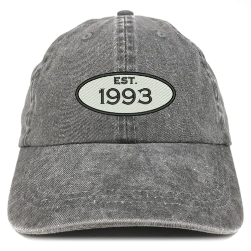 Trendy Apparel Shop Established 1993 Embroidered 31st Birthday Gift Pigment Dyed Washed Cotton Cap