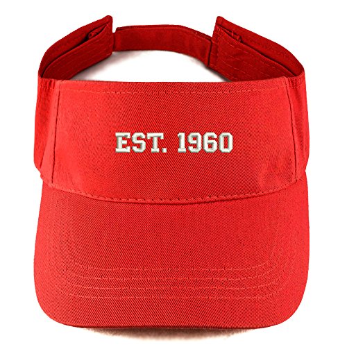 Trendy Apparel Shop EST 1960 Embroidered - 61st Birthday Gift Summer Adjustable Visor