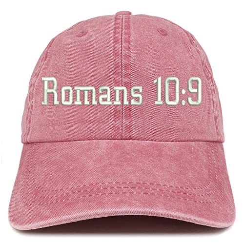 Trendy Apparel Shop Romans 10:9 Washed Pigment Dyed Baseball Cap