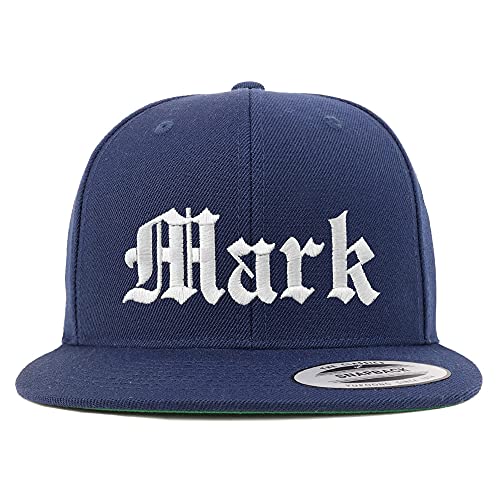 Trendy Apparel Shop Mark Old English Embroidered Flatbill Snapback