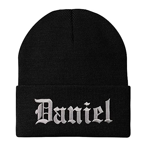 Trendy Apparel Shop Daniel Old English Embroidered Long Cuff Beanie
