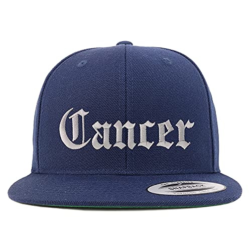 Trendy Apparel Shop Cancer Old English Embroidered Flatbill Snapback