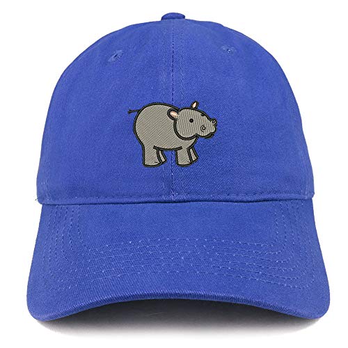 Trendy Apparel Shop Baby Hippo Embroidered Unstructured Cotton Dad Hat
