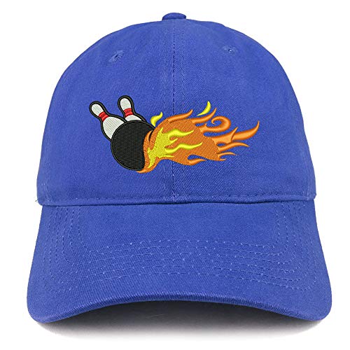 Trendy Apparel Shop Flaming Bowling Embroidered Unstructured Cotton Dad Hat