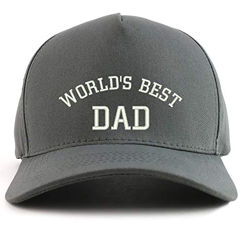 Trendy Apparel Shop World's Best Dad Embroidered Oversized 5 Panel XXL Baseball Cap