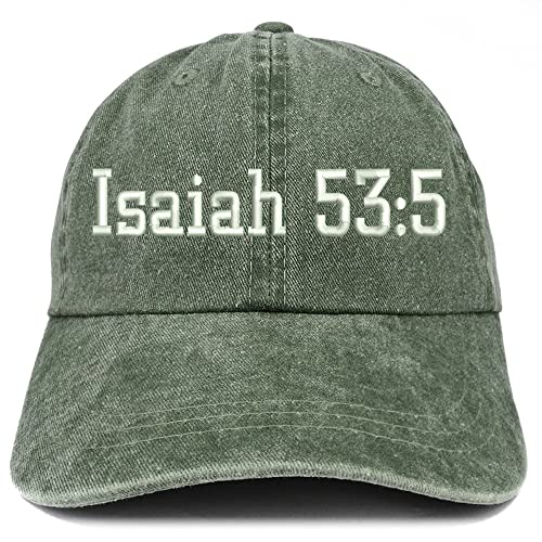 Trendy Apparel Shop Isaiah 53:5 Washed Pigment Dyed Baseball Cap