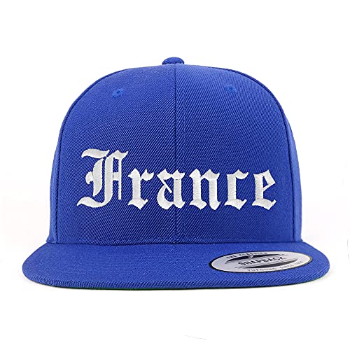 Trendy Apparel Shop France Old English Embroidered Flatbill Snapback