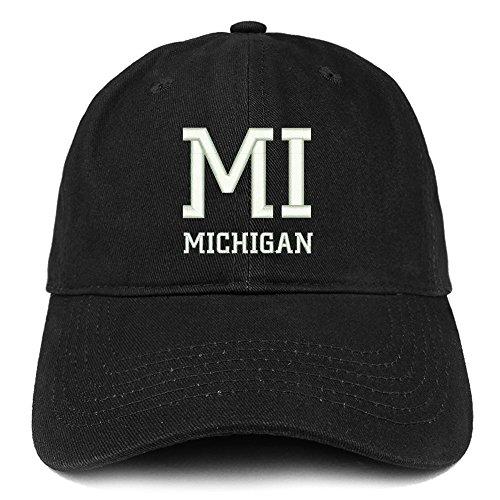 Trendy Apparel Shop MI Michigan State Acronym Embroidered Cotton Dad Hat