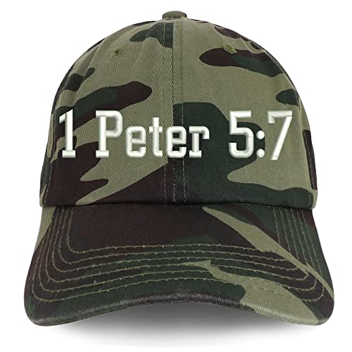 Trendy Apparel Shop 1 Peter 5:7 Low Profile Soft Cotton Baseball Cap