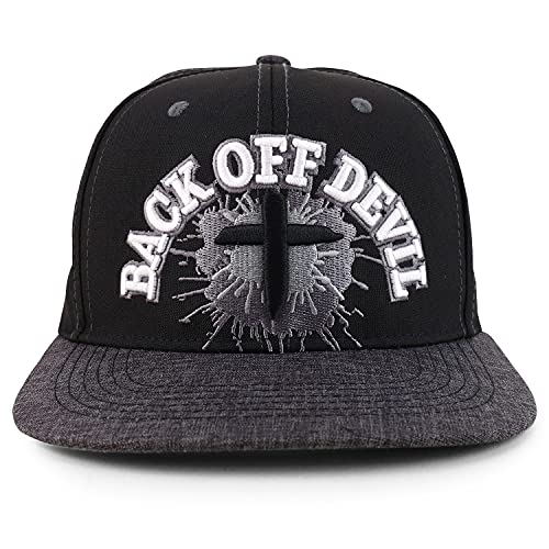 Trendy Apparel Shop Cross Back Off Devil Embroidered Snapback Baseball Cap