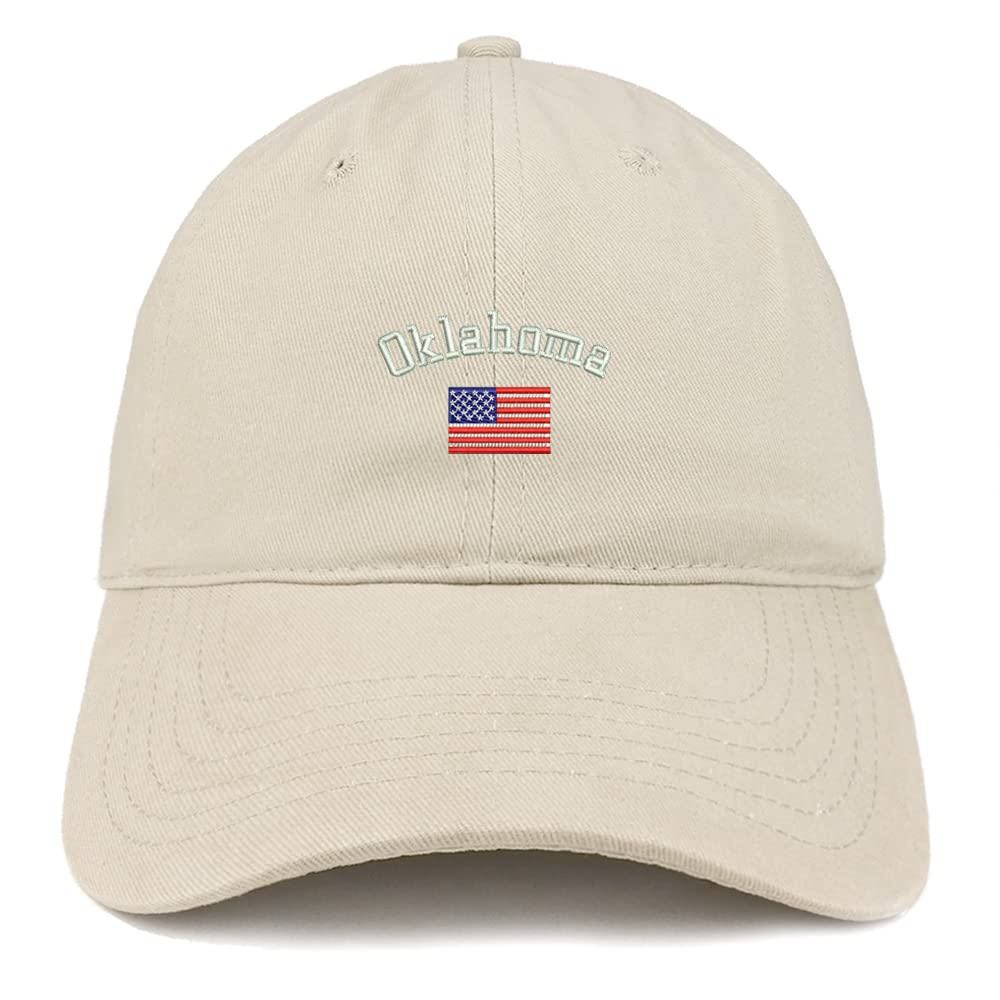 Trendy Apparel Shop Oklahoma USA Flag Low Profile Soft Cotton Baseball Cap