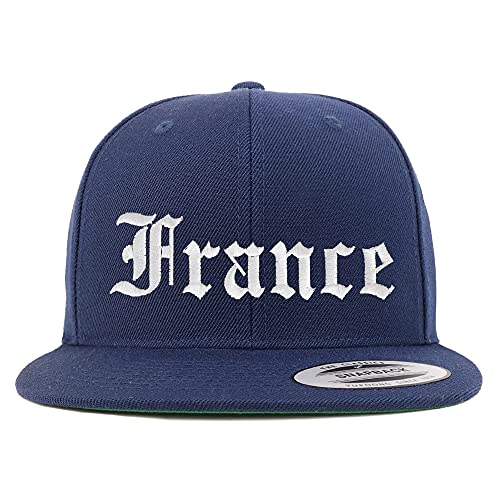 Trendy Apparel Shop France Old English Embroidered Flatbill Snapback