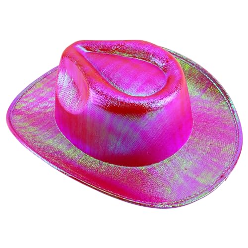Trendy Apparel Shop Metalic Glitter Space Cowboy Cowgirl Hat