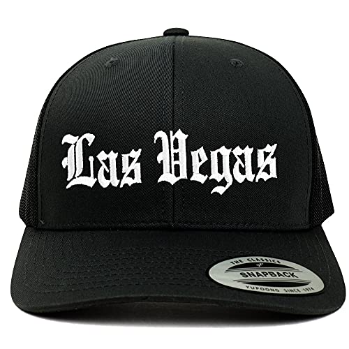Trendy Apparel Shop Las Vegas Old English 6 Panel Trucker Mesh Cap