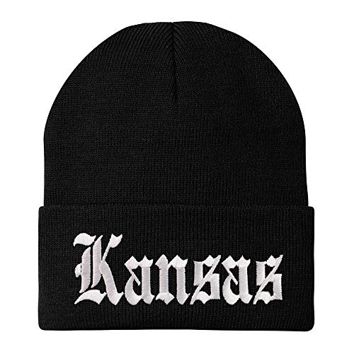 Trendy Apparel Shop Kansas State Old English Embroidered Long Cuff Beanie