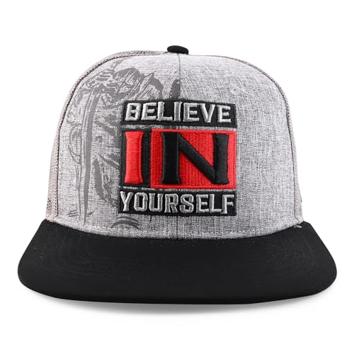 Trendy Apparel Shop Believe in Yourself 3D Embroidered Flat Bill Snapback Trucker Cap