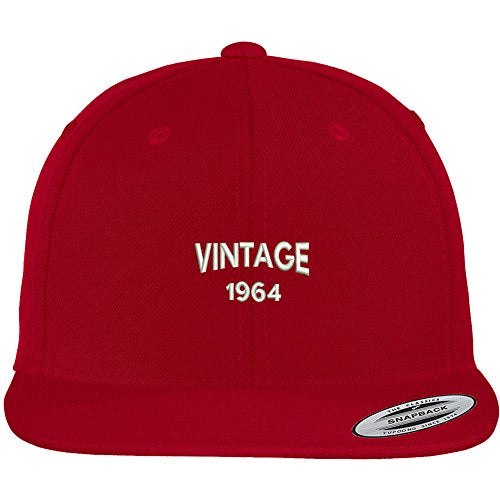 Trendy Apparel Shop Small Vintage 1964 Embroidered 55th Birthday Flat Bill Snapback Baseball Cap