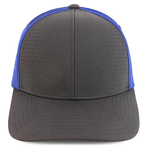 Trendy Apparel Shop Oversize XXL Breathable 2-Tone Structured Air Thru Fitted Ball Cap