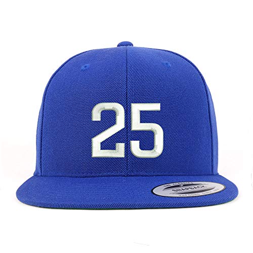 Trendy Apparel Shop Number 25 Embroidered Snapback Flatbill Baseball Cap