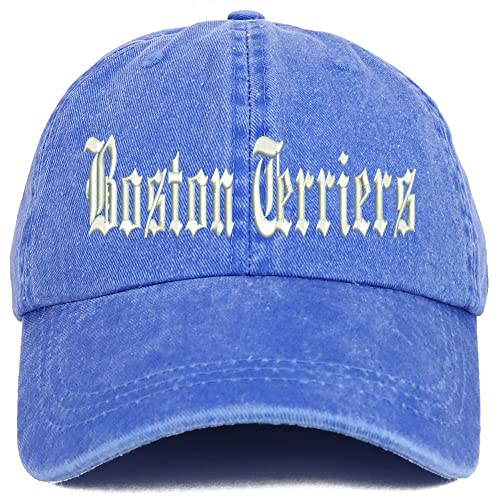 Trendy Apparel Shop Old English Boston Terriers Washed Pigment Dyed Baseball Cap