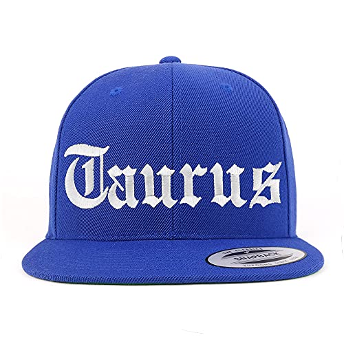 Trendy Apparel Shop Taurus Old English Embroidered Flatbill Snapback