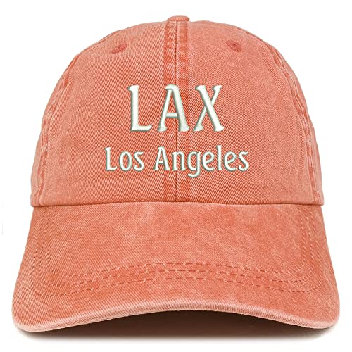 Trendy Apparel Shop LAX Los Angeles Embroidered Pigment Dyed Washed Baseball Cap