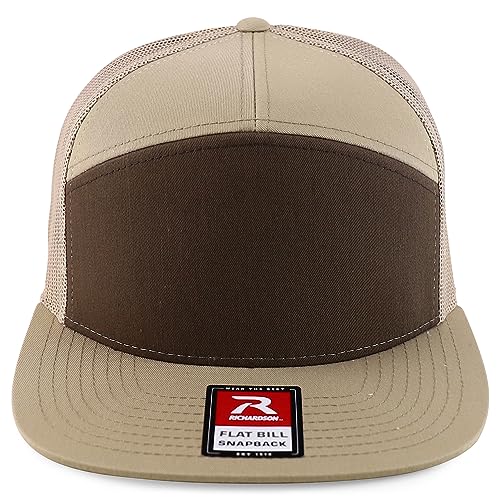 Trendy Apparel Shop Structured High Profile 7 Panel Flat Bill Mesh Back Snapback Cap