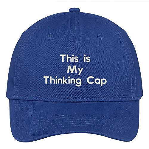 Trendy Apparel Shop This is My Thinking Cap Embroidered Brushed 100% Cotton Baseball Cap