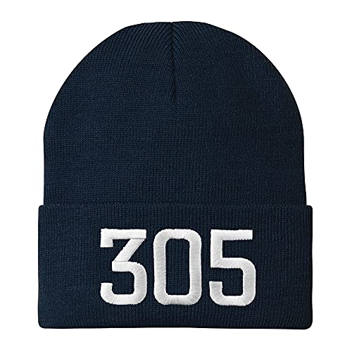 Trendy Apparel Shop Miami 305 Old English Embroidered Long Cuff Beanie