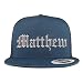 Trendy Apparel Shop Matthew Old English 5 Panel Flatbill Trucker Cap