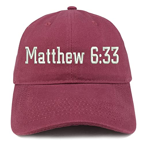 Trendy Apparel Shop Matthew 6:33 Low Profile Soft Cotton Baseball Cap