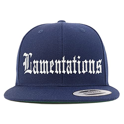 Trendy Apparel Shop Lamentations Old English Embroidered Flatbill Snapback