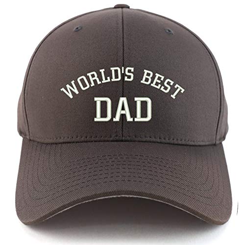 Trendy Apparel Shop World's Best Dad Cotton Embroidered Stretch Fitted Cap