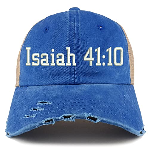 Trendy Apparel Shop Isaiah 41:10 Frayed Bill Trucker Mesh Back Cap
