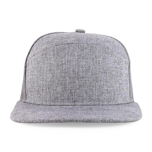 Trendy Apparel Shop Structured Flat Bill Camper Style Turcker Cap