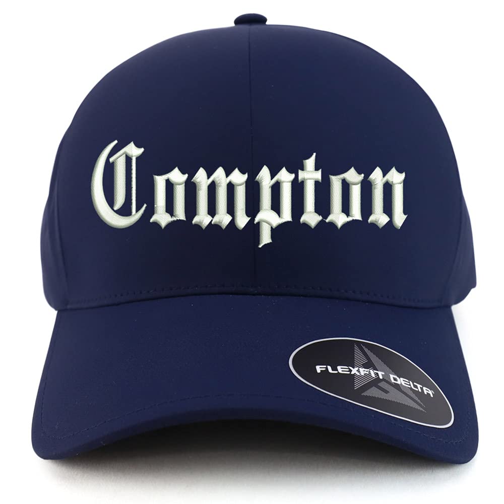 Trendy Apparel Shop Oversized XXL Compton City Old English Embroiderd Athletic Fitted Baseball Cap