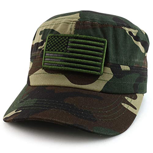 Trendy Apparel Shop USA Hook and Loop Flag Flat Top Baseball Cap