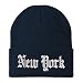 Trendy Apparel Shop New York State Old English Embroidered Long Cuff Beanie