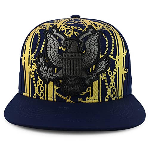 Trendy Apparel Shop Money Eagle Embroidered Flatbill Snapback Baseball Cap