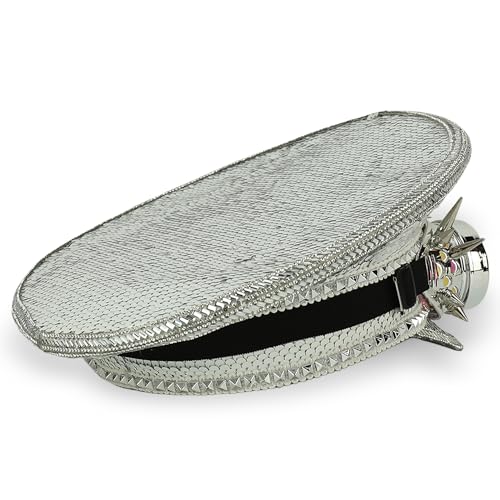 Trendy Apparel Shop Festival Party Sparkly Sequin Rhinestone Captain Hat