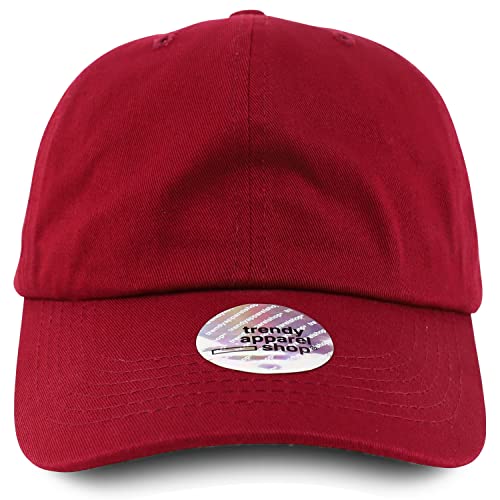 Trendy Apparel Shop Oversized XXL Unstructured Cotton Dad Hat with Adjustable Elastic Clasp Buckle