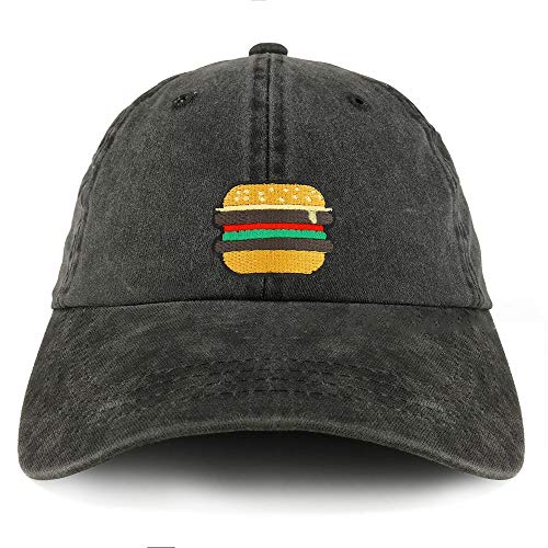 Trendy Apparel Shop Burger Patch Pigment Dyed Cotton Twill Unstructured Dad Hat