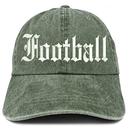 Trendy Apparel Shop Old English Football Washed Pigment Dyed Baseball Cap