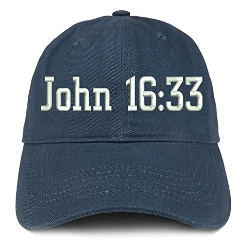 Trendy Apparel Shop John 16:33 Low Profile Soft Cotton Baseball Cap