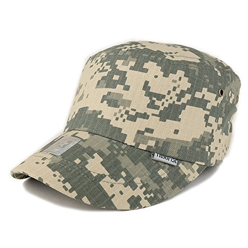 Trendy Apparel Shop Kid's Youth Size Digital Camo Military Flat Top Style Army Cap