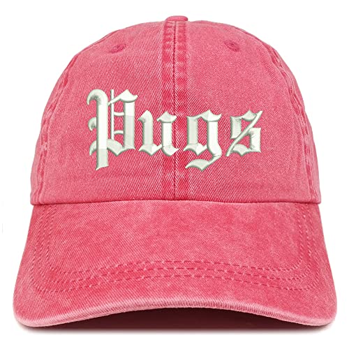 Trendy Apparel Shop Old English Pugs Washed Pigment Dyed Baseball Cap