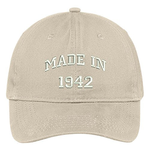 Trendy Apparel Shop Made in 1942-77th Birthday Embroidered Brushed Cotton Baseball Cap